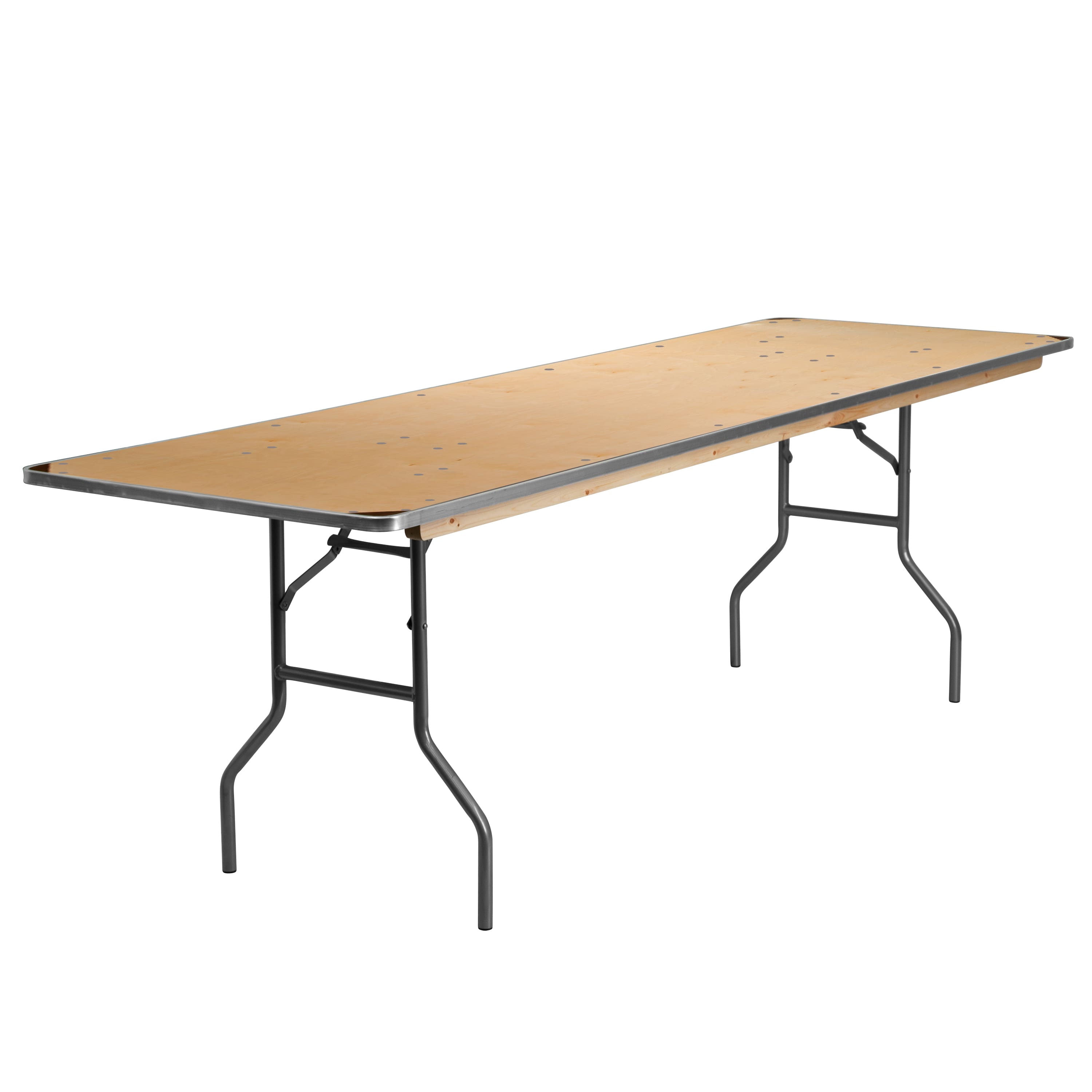 Alamont Home - Fielder 8-Foot Rectangular Birchwood Folding Banquet Table with Corner Guards - Natural