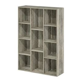 FurniFact - Reversible 11-Cube Open Shelf Bookcase with Finish - French Oak