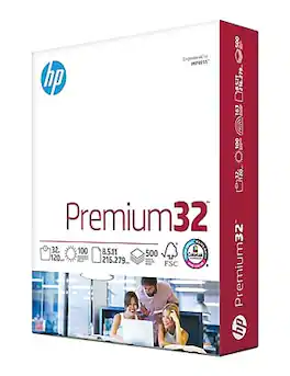 HP - Premium32 8.5" x 11" Multipurpose Paper, 32 lbs., 100 Brightness, 500 Sheets/Ream (113100) - White