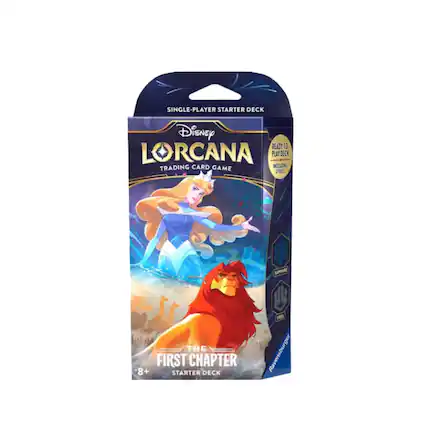 SINGLE-PLAYER STARTER DECK
Disney READY-TO-PLAY DECK TRADING CARD GAME INCLUDING 2 FOILS
SAPPHIRE
THE FIRST CHAPTER 8+ STARTER DECK
STEEL Ravensburger