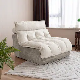 Loheer - Cloud Sofa Single Seat Modern Sectional Couch Beige Chenille Apartment Couch - Beige