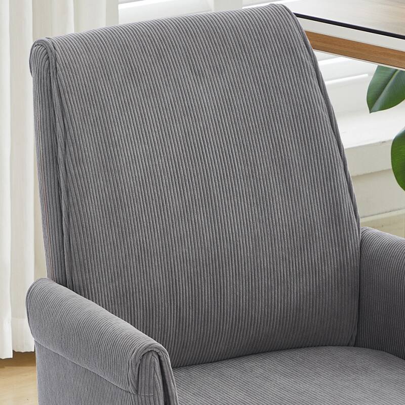 Alt View 4. Forest'nSky - Grey Mid-Back Liftable Office Chair, Ergonomic Striped Fabric Desk Chair for Work & Study - Grey.