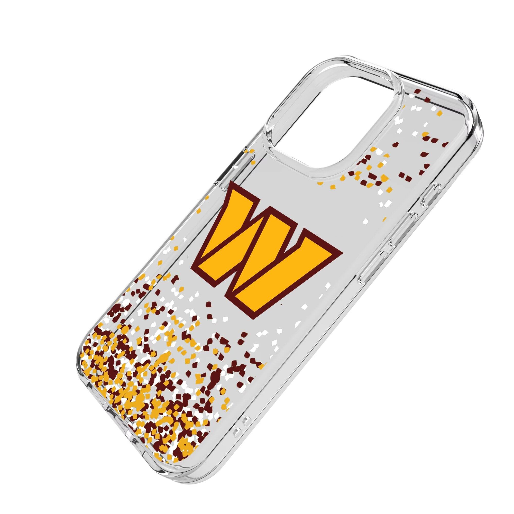 Alt View 1. Keyscaper - Washington Commanders iPhone Clear Case with Confetti Design - 15 - Multicolor.
