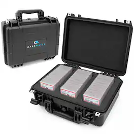 CASEMATIX - Waterproof Graded Card Storage Box and Top loader Card Case Fits 100 PSA Slabs, Toploaders and Collectible Trading Cards