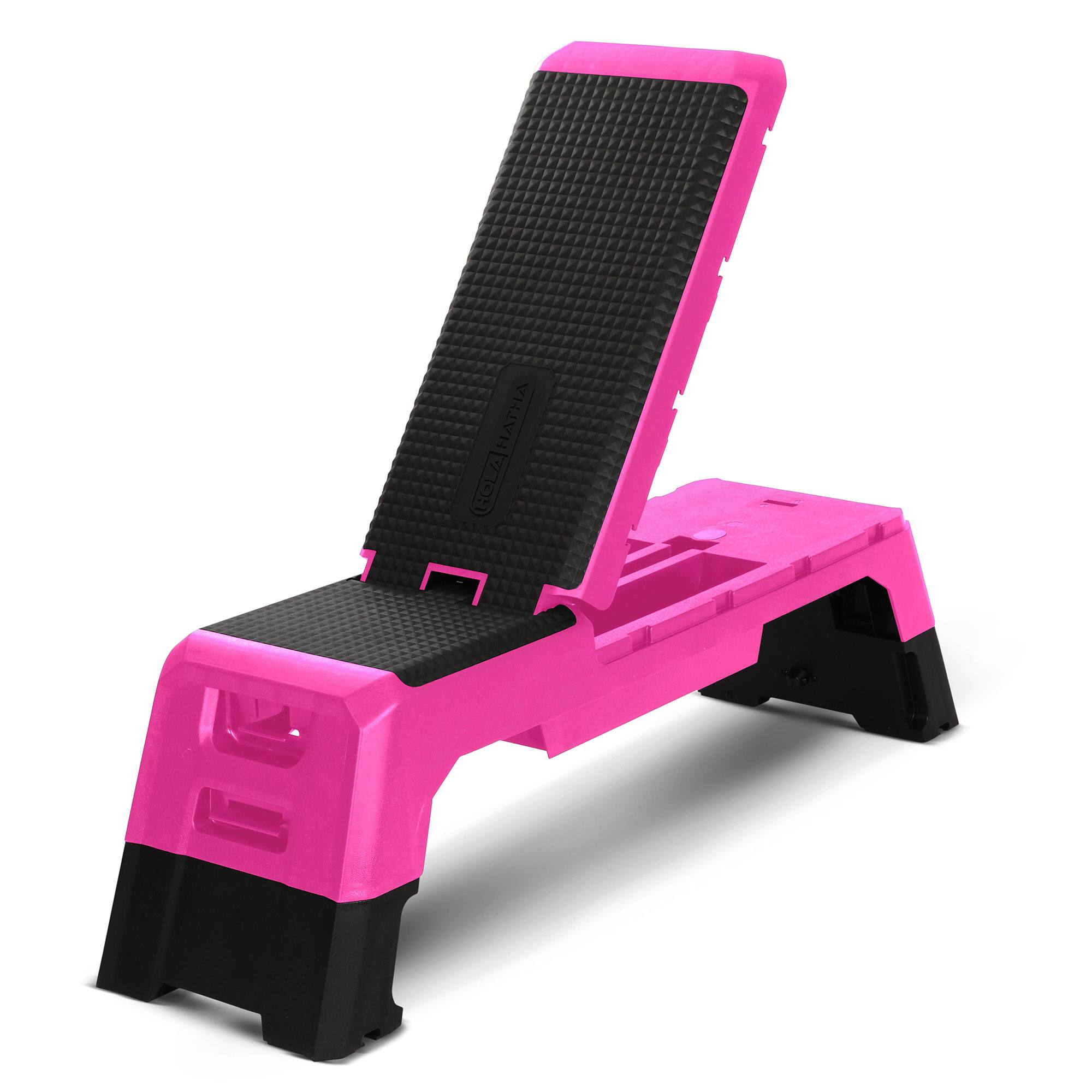 HolaHatha - Multifunctional Fitness Aerobic Deck with Storage Compartment - Pink