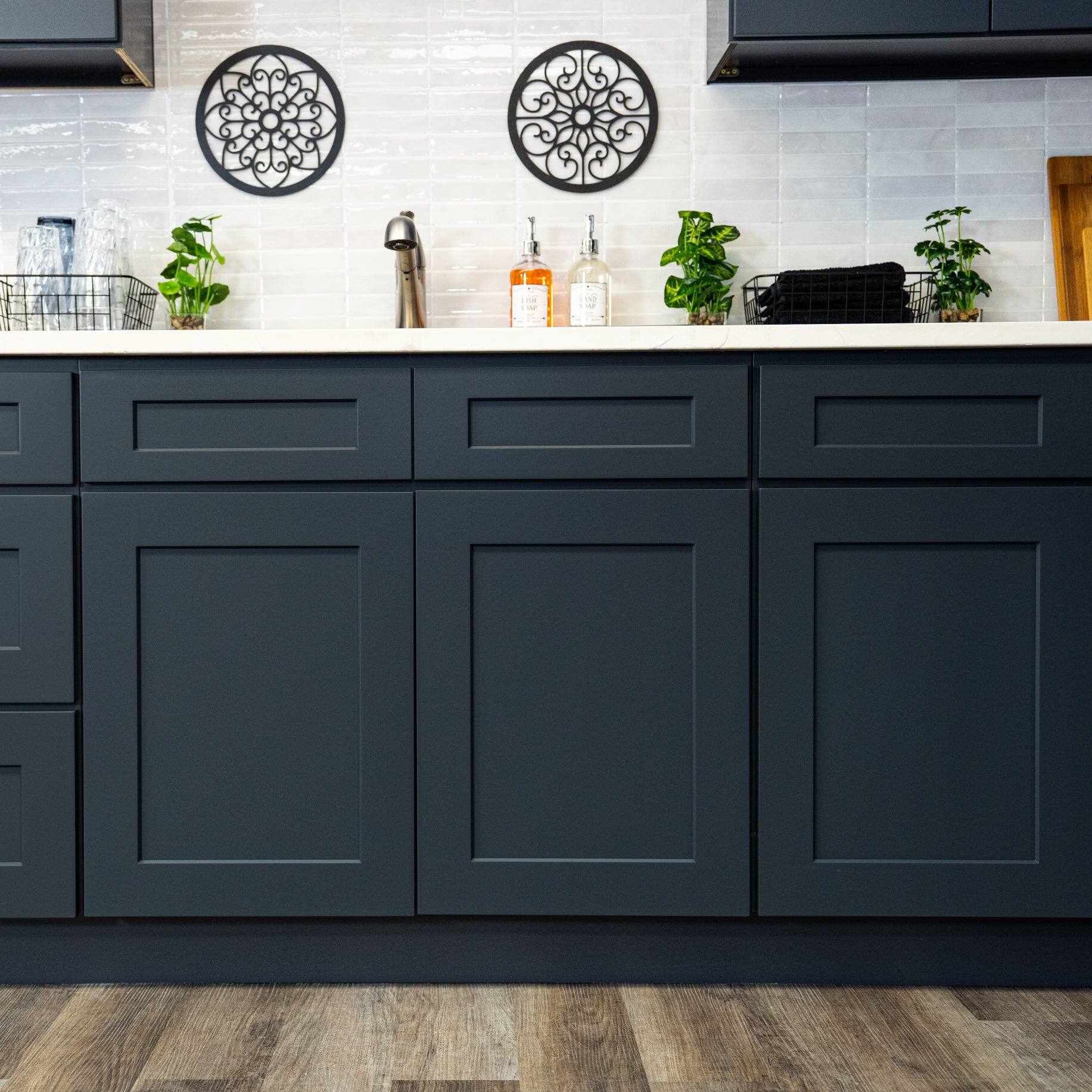 Alt View 10. Boyel Living - 12 Inch Cyber Grey 3 Drawer Base Cabinet with Soft Close Drawers and Full Overlay Design - Cyber Grey.