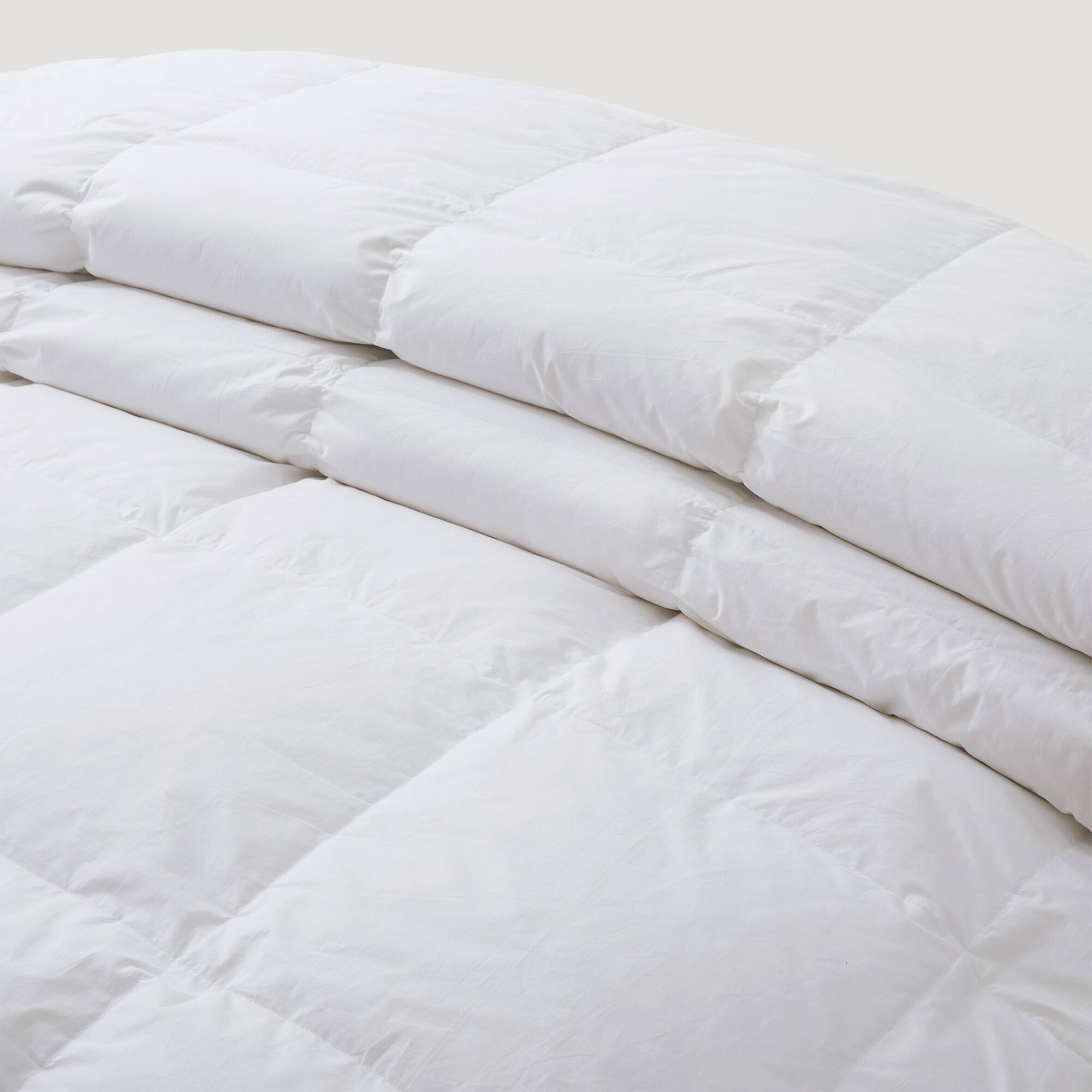 Left. Peace Nest - Peace Nest All Season 100% Cotton White Goose Feather Down Comforter Duvet Insert, King - White.