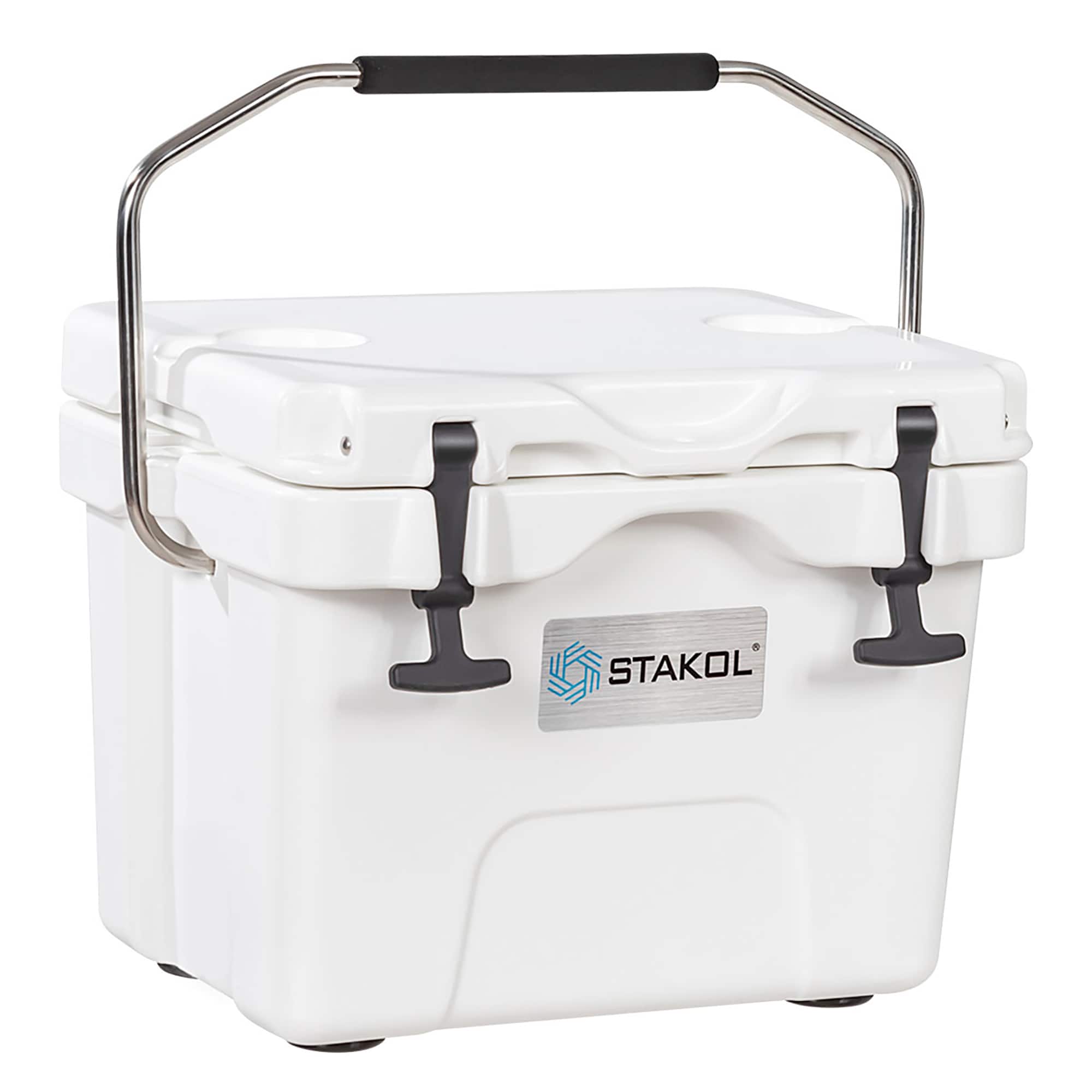Costway - 16 Quart Cooler Portable Ice Chest Leak-Proof 24 Cans Ice Boxfor Camping - White