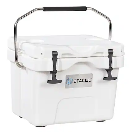 Front. Costway - Costway 16 Quart Cooler Portable Ice Chest Leak-Proof 24 Cans Ice Boxfor Camping - White.