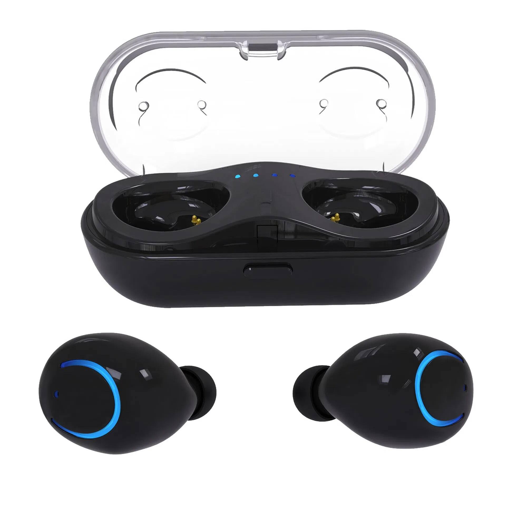 Front. BEARSOLIM - Wireless Bluetooth Headphones Stereo Earbuds,in black - black.