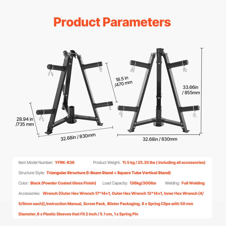 VEVOR Weight Plate Rack, Weight Plate Tree for 2 Inch Weight Plates ...