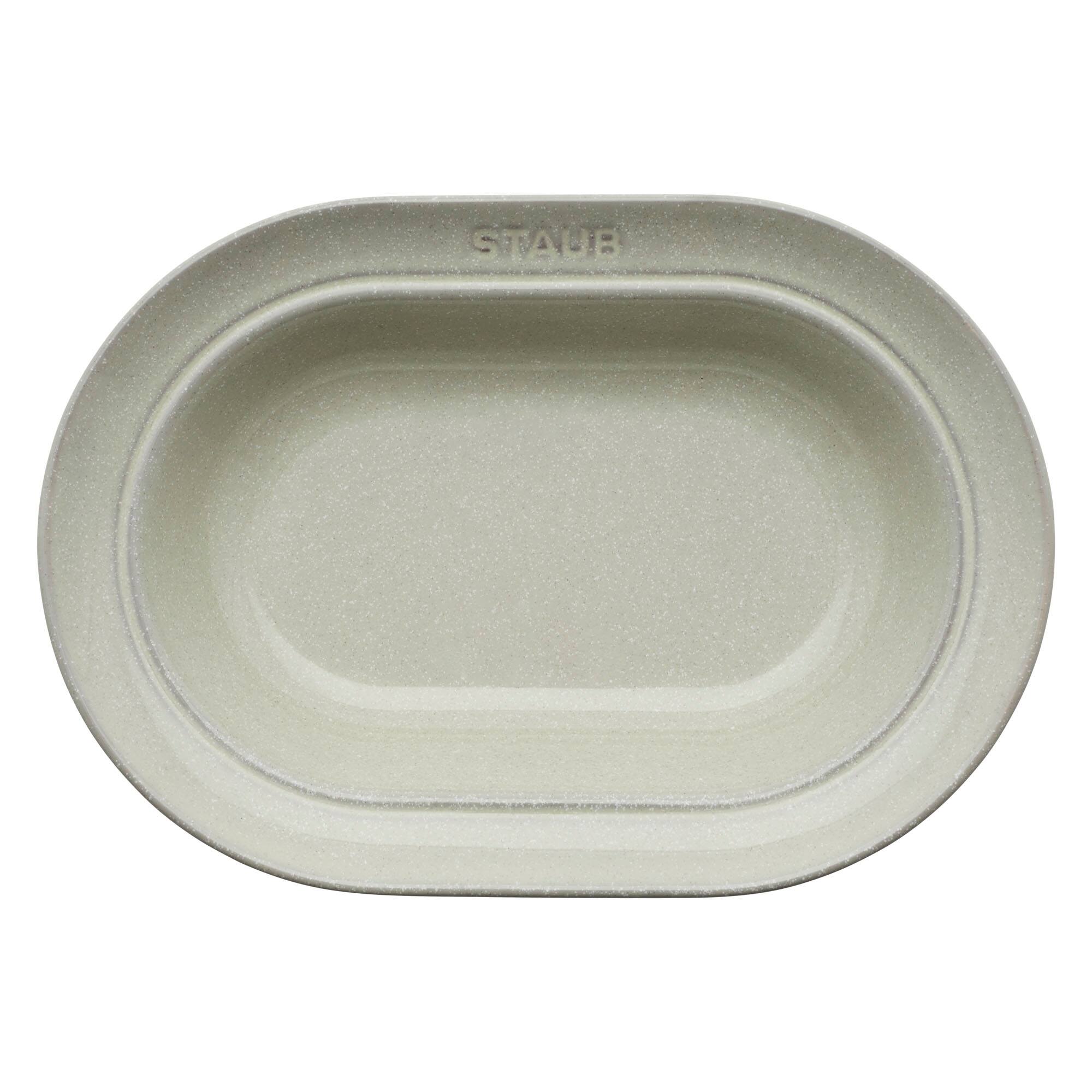 Alt View 2. Staub - Staub Ceramic Dinnerware 10-inch Oval Serving Dish - White Truffle - White Truffle.