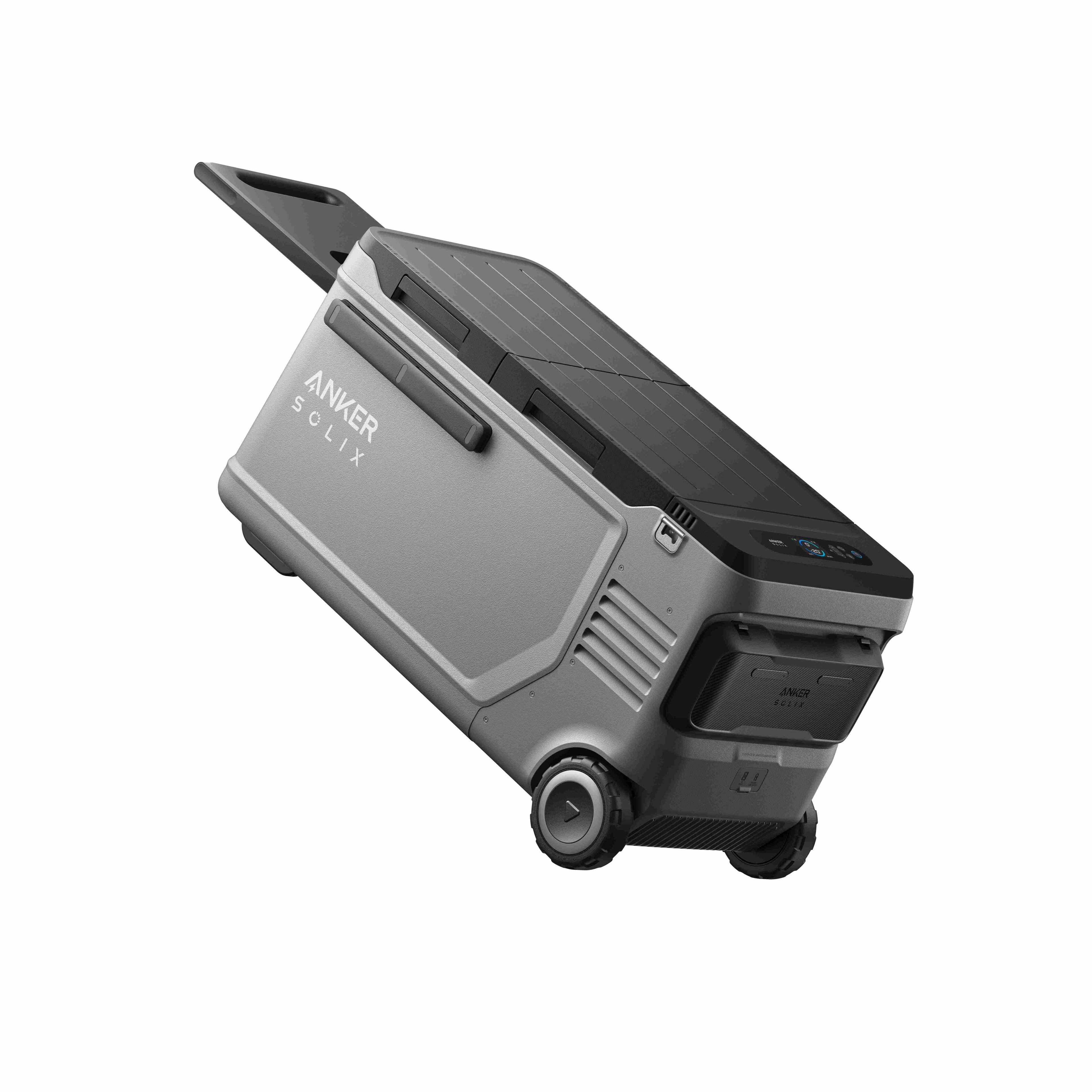 Anker - SOLIX Everfrost 2 Electric Cooler 58L(61QT) with 288Wh Plug in Battery, Refrigerator/Freezer, Powered by AC/DC/Solar - Gray