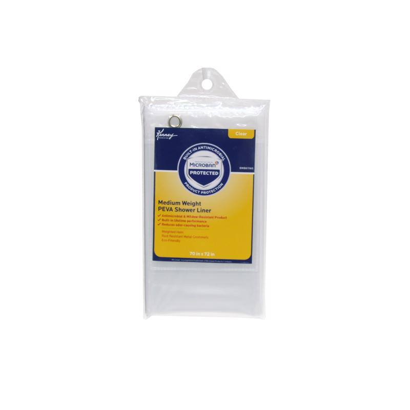 Kensy Clear QUILT-IN ANTIMICROBIAL MICROBAN PROTECTED PRODUCT PROTECTION Medium Weight PEVA Shower Liner Bude 70" x 72"