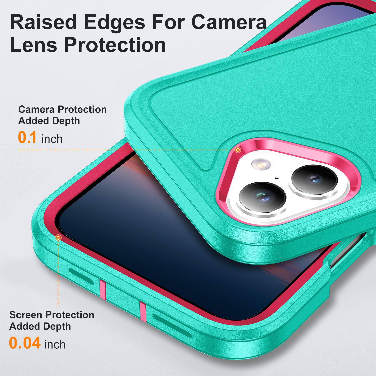 Raised Edges For Camera Lens Protection  
Camera Protection Added Depth 0.1 inch  
Screen Protection Added Depth 0.04 inch