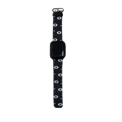 Front. Kitcheniva - Blue Eyes Design Leather Watch Band For Apple Watch - BLUE.
