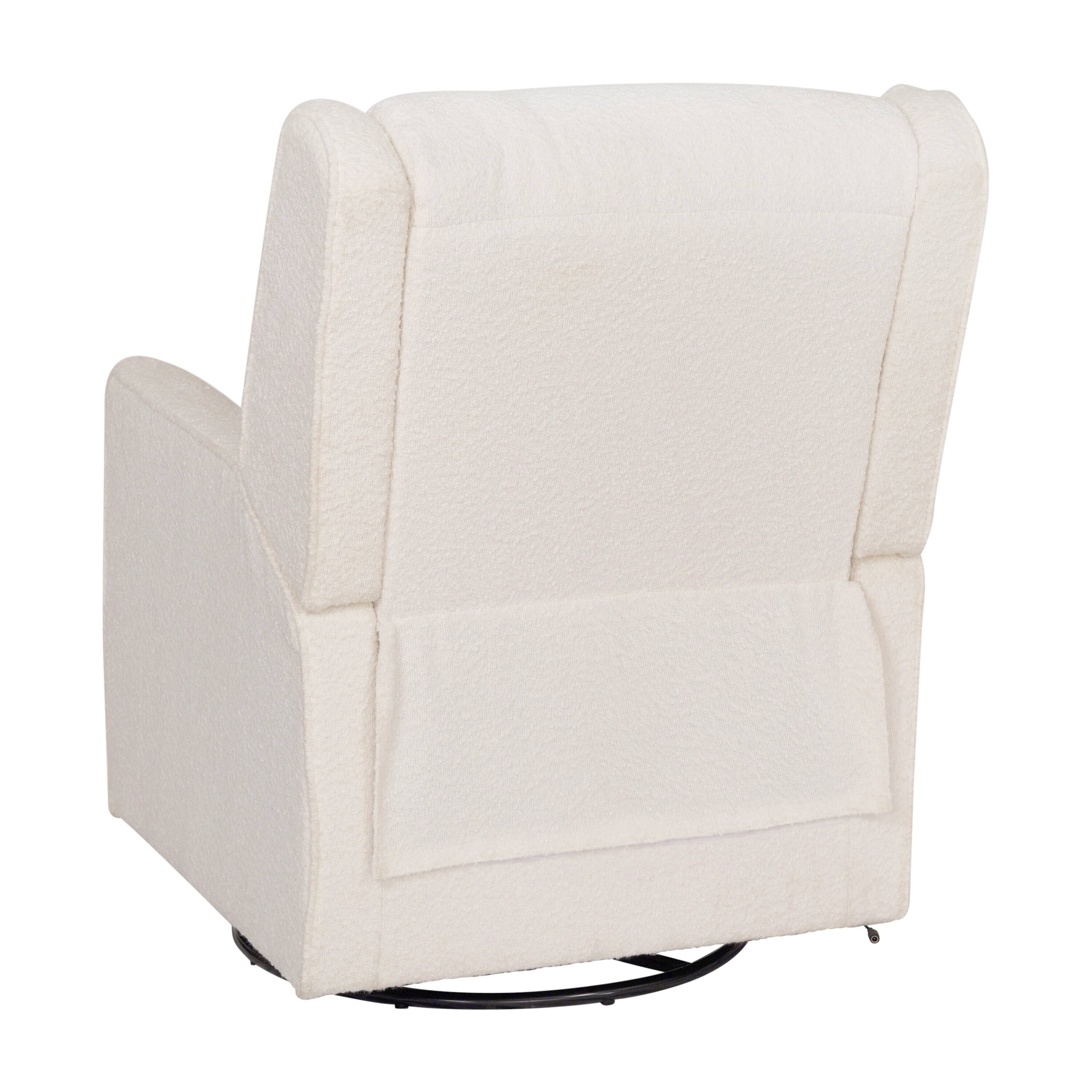 Alt View 4. Emma + Oliver - Mari Swivel Glider Rocker Recliner with USB/USB-C Charging Ports, Manual 270 Degree Swivel Recliner - Off-White Boucle.