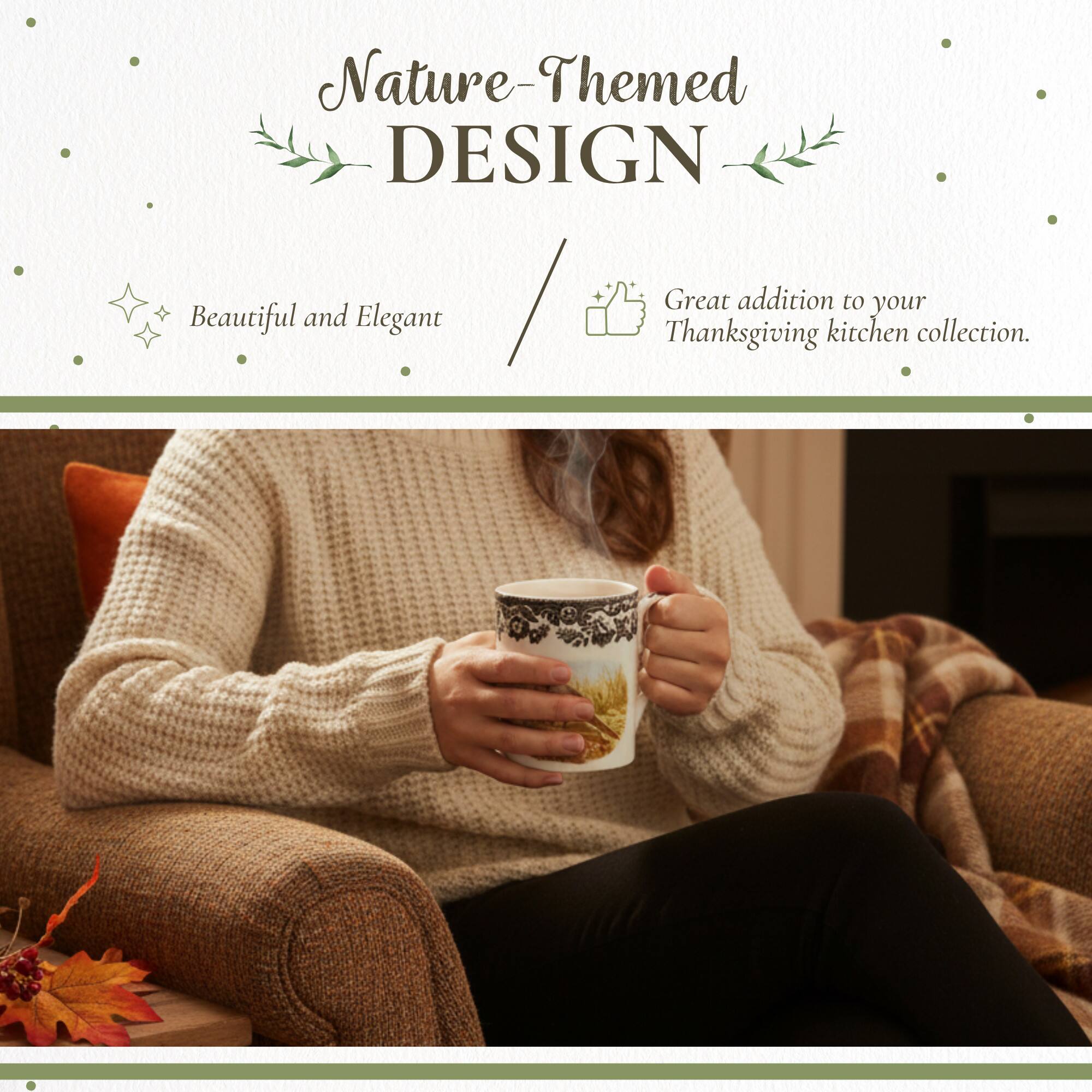 Nature-Themed DESIGN  
Beautiful and Elegant  
Great addition to your Thanksgiving kitchen collection.