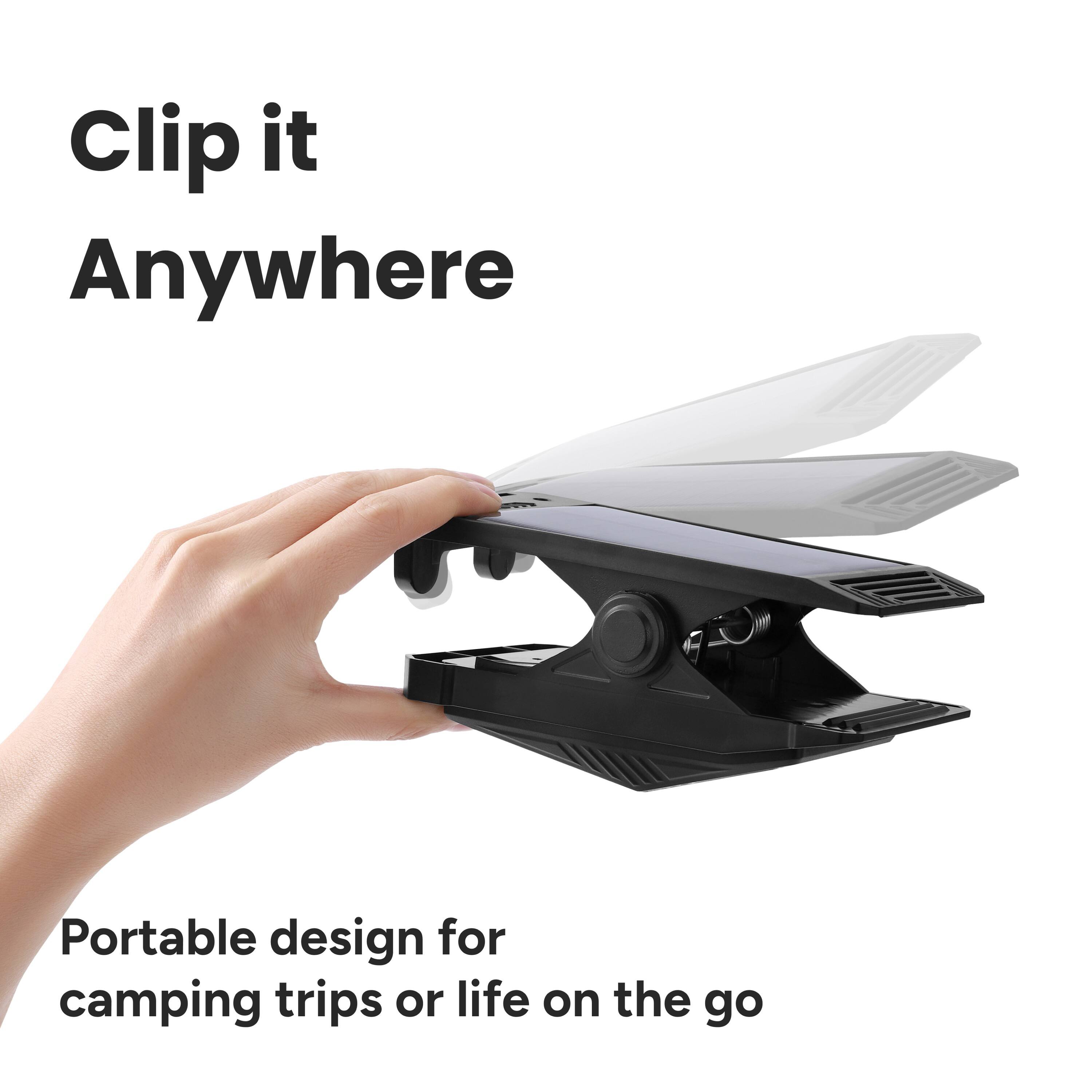 Clip it Anywhere  
Portable design for camping trips or life on the go