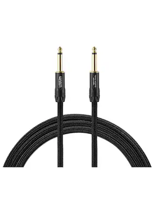 Front. Warm Audio - 6 FT Premier Series Instrument Cable Straight-End TS, with Double-Ruessen Shielding and Braided Outer Wraps.