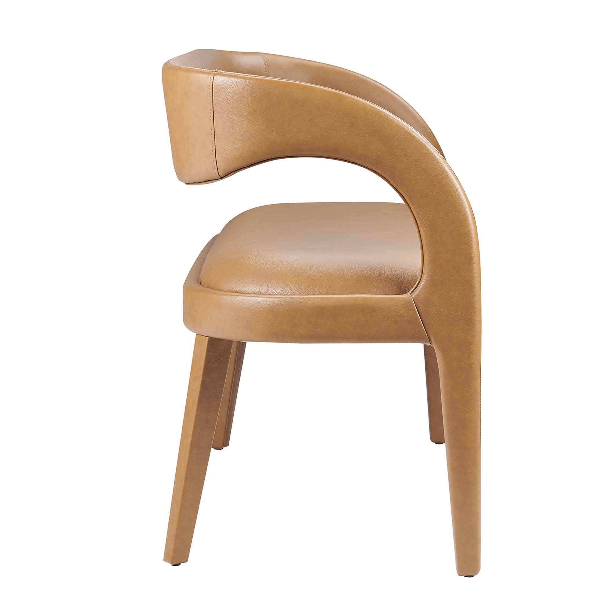 Back. Modway - Pinnacle Vegan Leather Accent Bench by Modway - Brown.