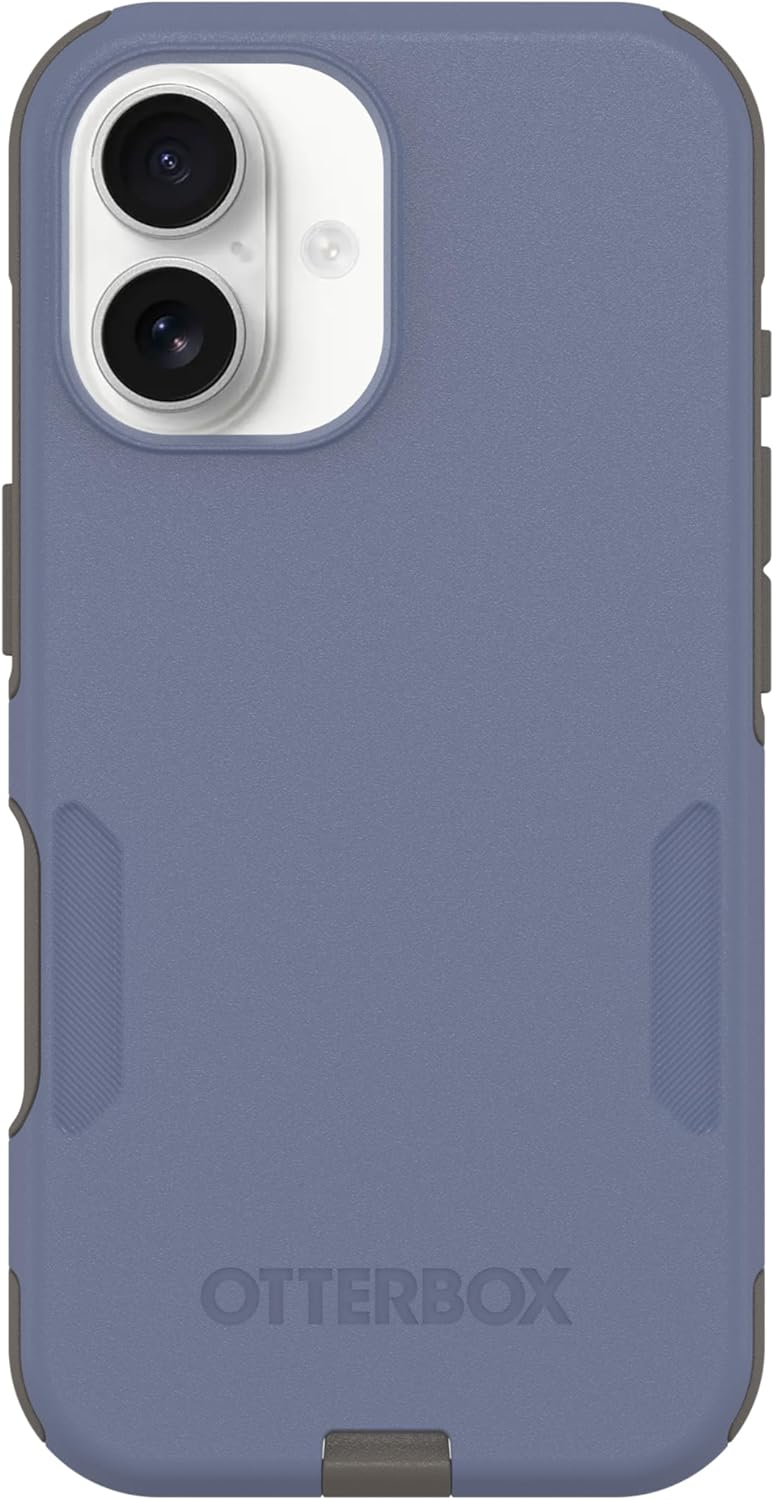Left. OtterBox - OtterBox - Commuter Series Hard Shell for MagSafe for Apple iPhone 16 - Spiced Orchid (Blue & Grey).