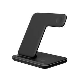 RISOKEYS - 15W Wireless Fast Charging Desktop Stand - Power Adapter for Apple - Phone & Watch Multi-Function Fast Charging - Black