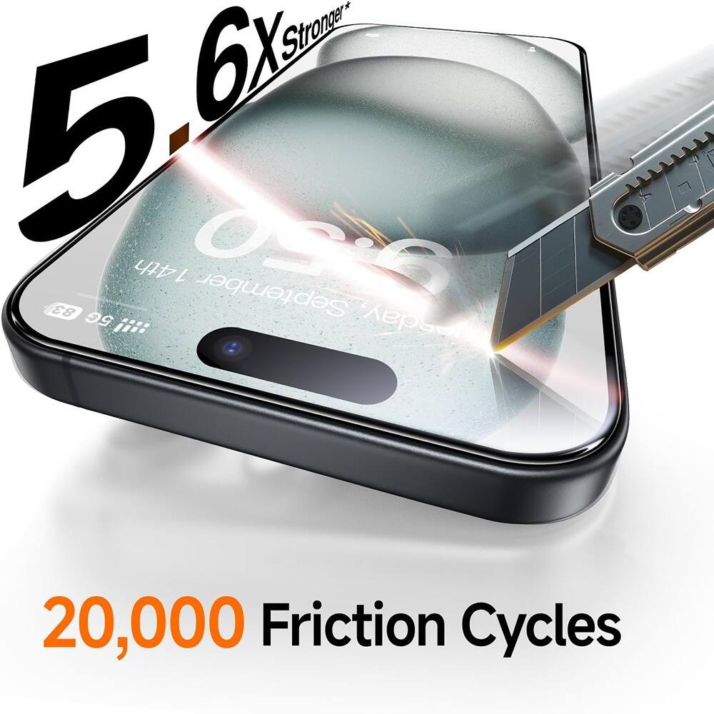 PARKER SLATER - Three-piece screen protector with tempered glass, HD film, dust-free - Clear