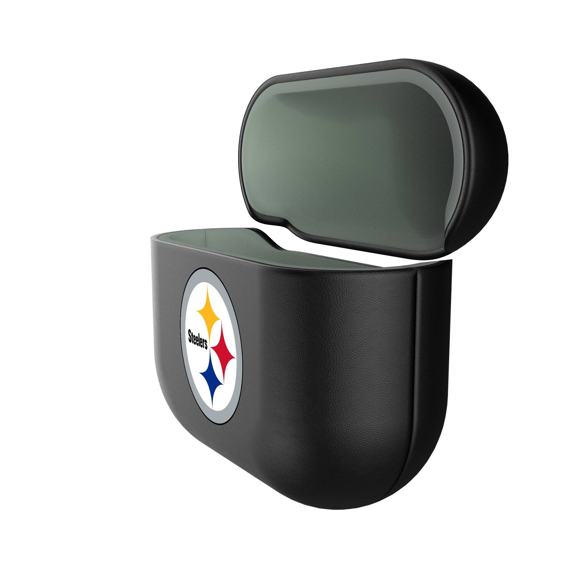 Alt View 1. Keyscaper - Pittsburgh Steelers Pittsburgh Steelers Insignia AirPods 4th Generation Case Cover - No Size - Black.