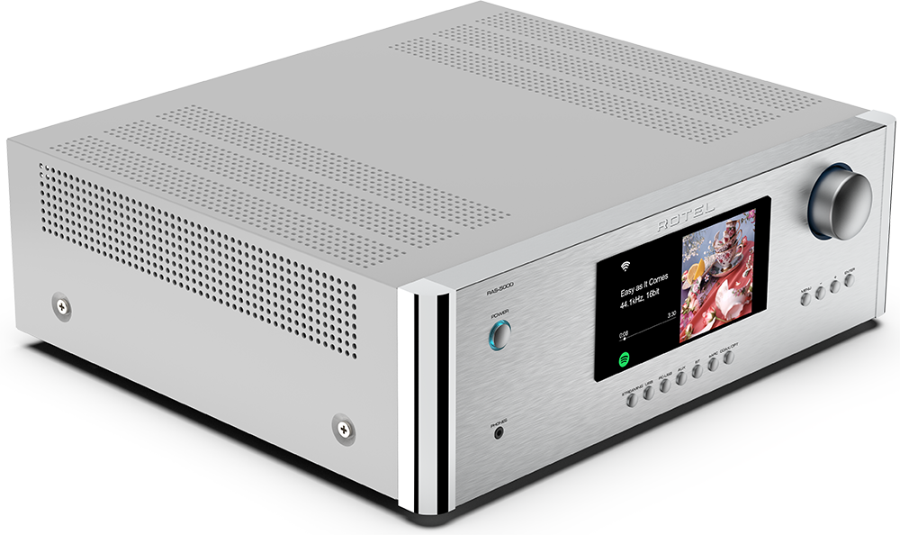 The text on the image reads: "ROTEL RPAS-5000 POWER AMPLIFIER COMES AS EASY 10 44 4.10 .30 ECR NOTHING - PONES." This text is likely a description or advertisement for the amplifier.