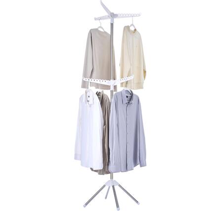 Front. Hirose Alice - Clothes Drying Rack 74. 2 Tier Laundry Drying Rack with Rotating Clothes Rail for of Clothes Space Saving - White + Silver 2-Tier.