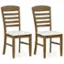 Front. Costway - Wood Dining Chairs Set of 2 Fabric Upholstered Side Chairs with Rubber Wood Frame - Brown.