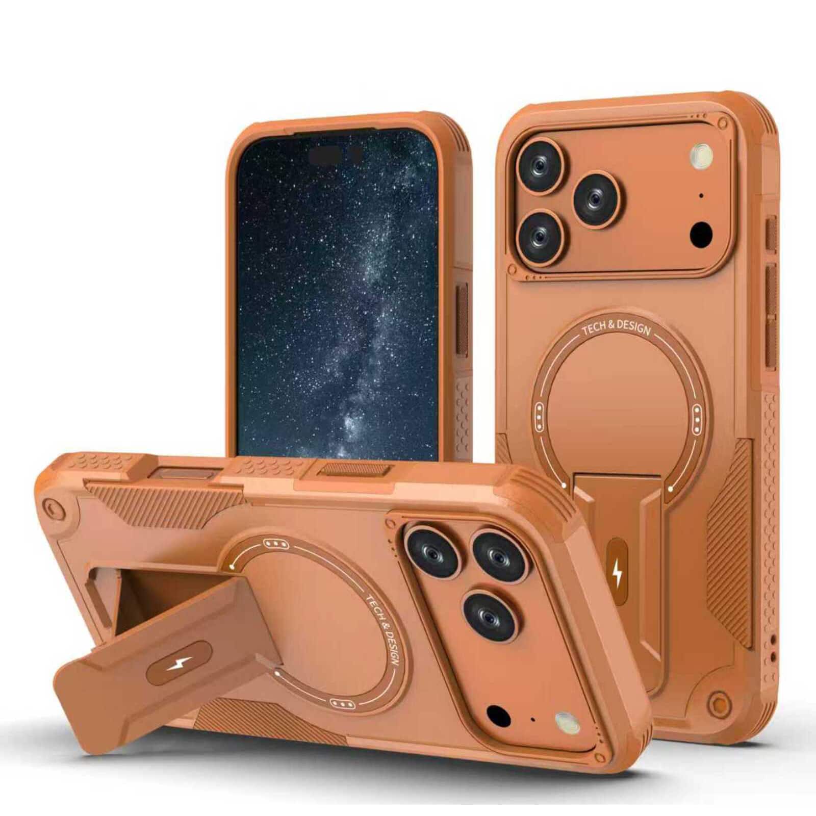 UUCOVER - Magnetic Case for Apple iPhone 17 Pro with Kickstand, Compatible with MagSafe Shockproof Hybrid Rugged Protective Cover - Orange price history on PriceWatchPro