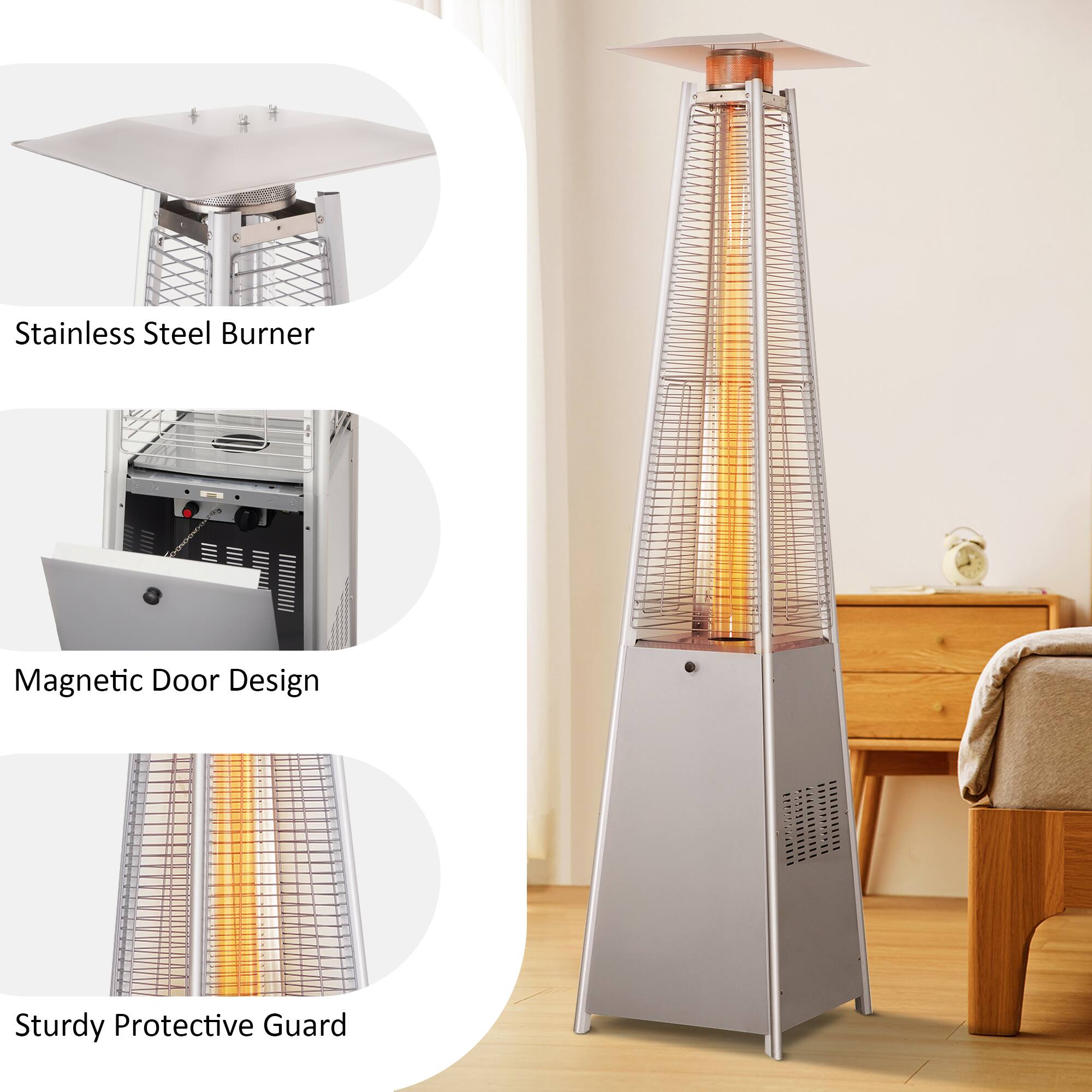 Stainless Steel Burner  
Magnetic Door Design  
Sturdy Protective Guard