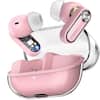 Front. TOZO - TOZO Hybrid ANC Wireless Earbuds, 10mm Drivers Deep Bass, 4 Mics ENC AI Calls, 32 EQ, Bluetooth 5.4, Crystal Case - Pink.