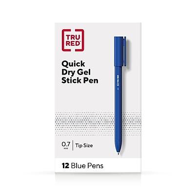 TRU RED - TRU RED™ Quick Dry Gel Pen, Medium Point, 0.7mm, Dozen (TR54481) - Blue