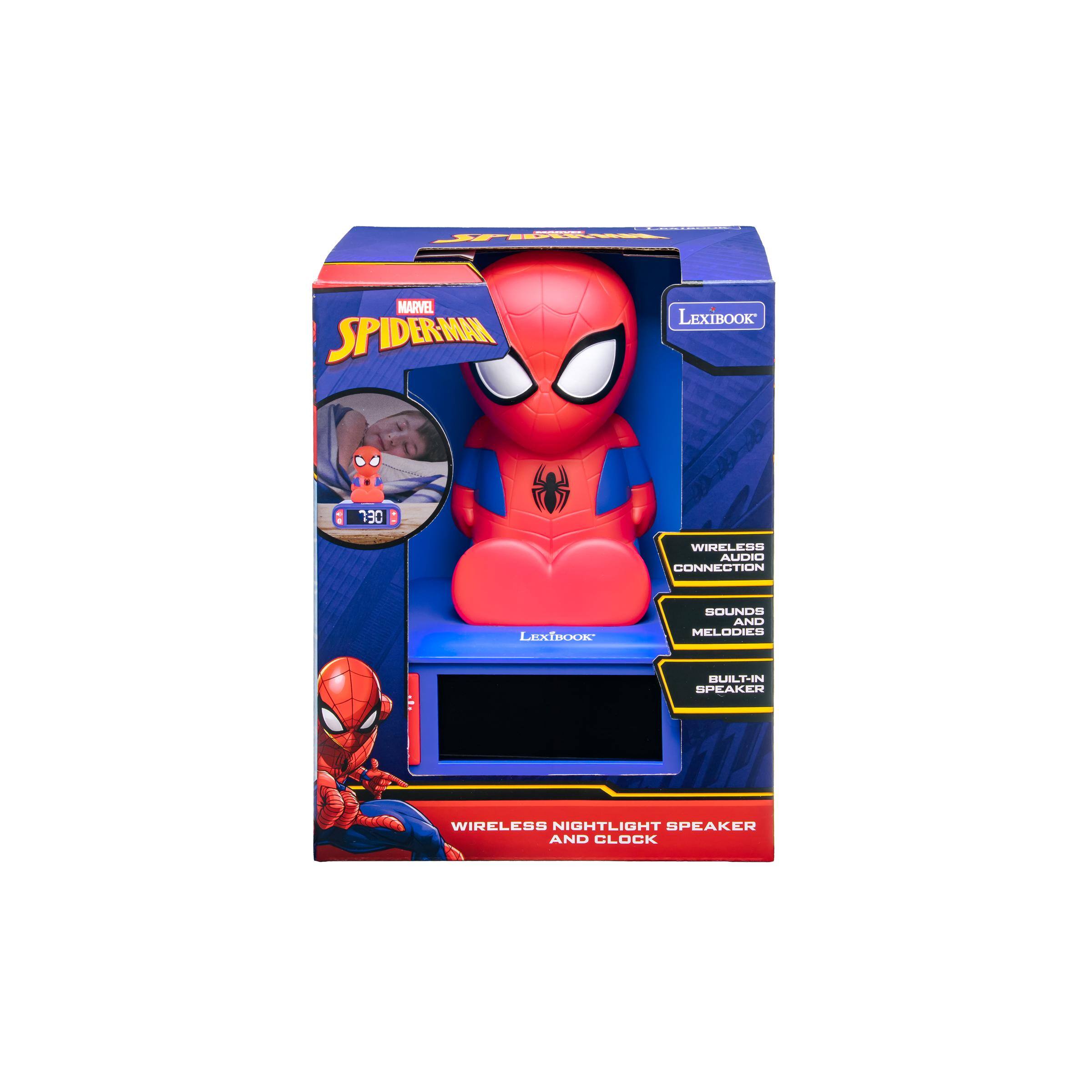 - SPIDER-MAN
- MARVEL SPIDER-MAN
- LEXIBOOK
- 220 UC
- WIRELESS AUDIO CONNECTION
- LEXIBOOK
- SOUNDS AND MELODIES
- BUILT-IN SPEAKER
- WIRELESS NIGHTLIGHT SPEAKER AND CLOCK