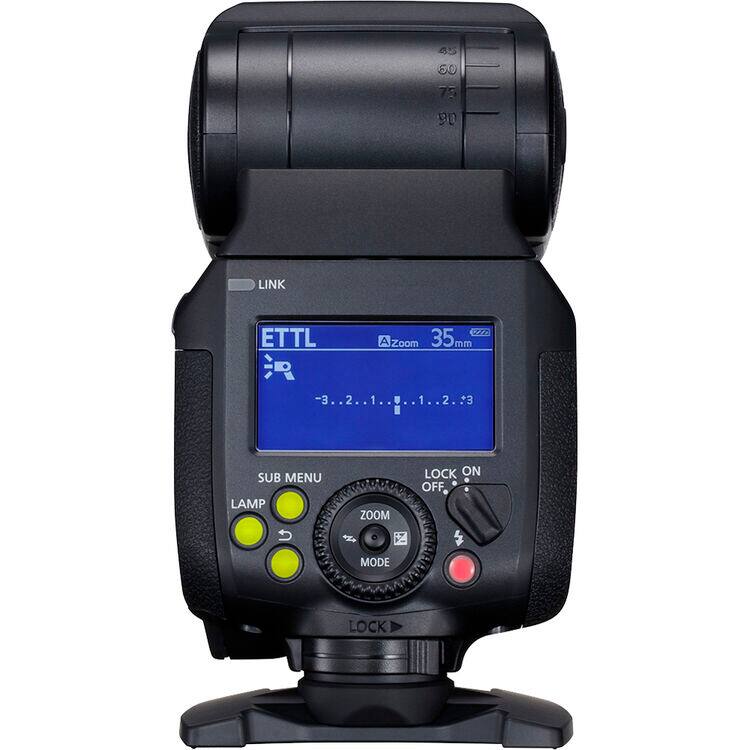 45 60 75 90  
LINK  
ETTL  
A Zoom 35 mm  
-3..2..1.....1..2..3  
3 2 1 1 2 3  
SUB MENU  
LAMP  
ZOOM  
LOCK ON OFF  
MODE LOCK