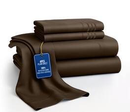 Lux Decor Collection - 4-Piece Queen Bed Sheet Set, Ultra Soft Microfiber, Deep Pocket, Wrinkle-Resistant, Hypoallergenic, All-Season Comfort - Chocolate