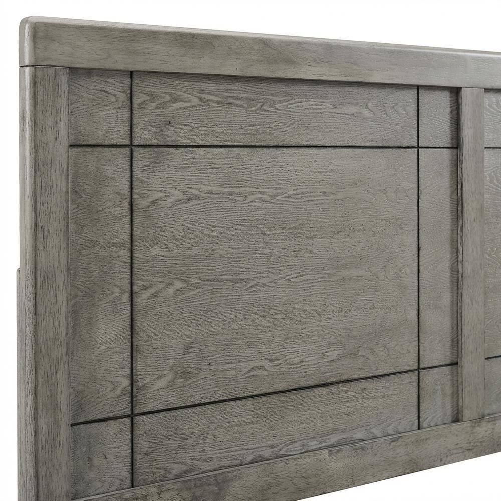 Back. FurniFact - Wood King Headboard with Solid Build and Classic Design for Bedroom - Gray.