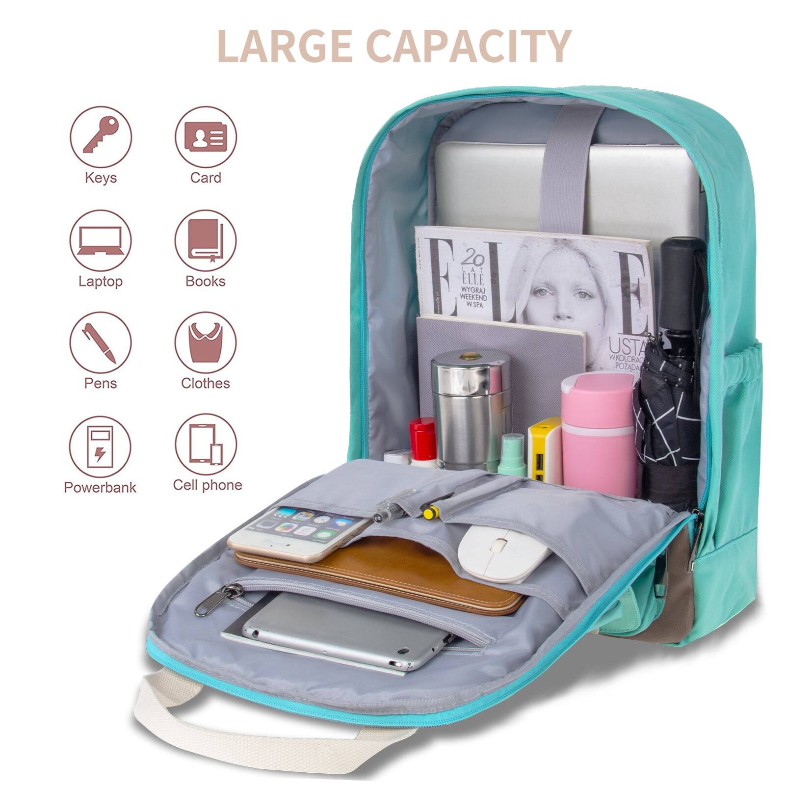 LARGE CAPACITY

- Keys
- Card
- Laptop
- Books
- Pens
- Clothes
- Powerbank
- Cell phone