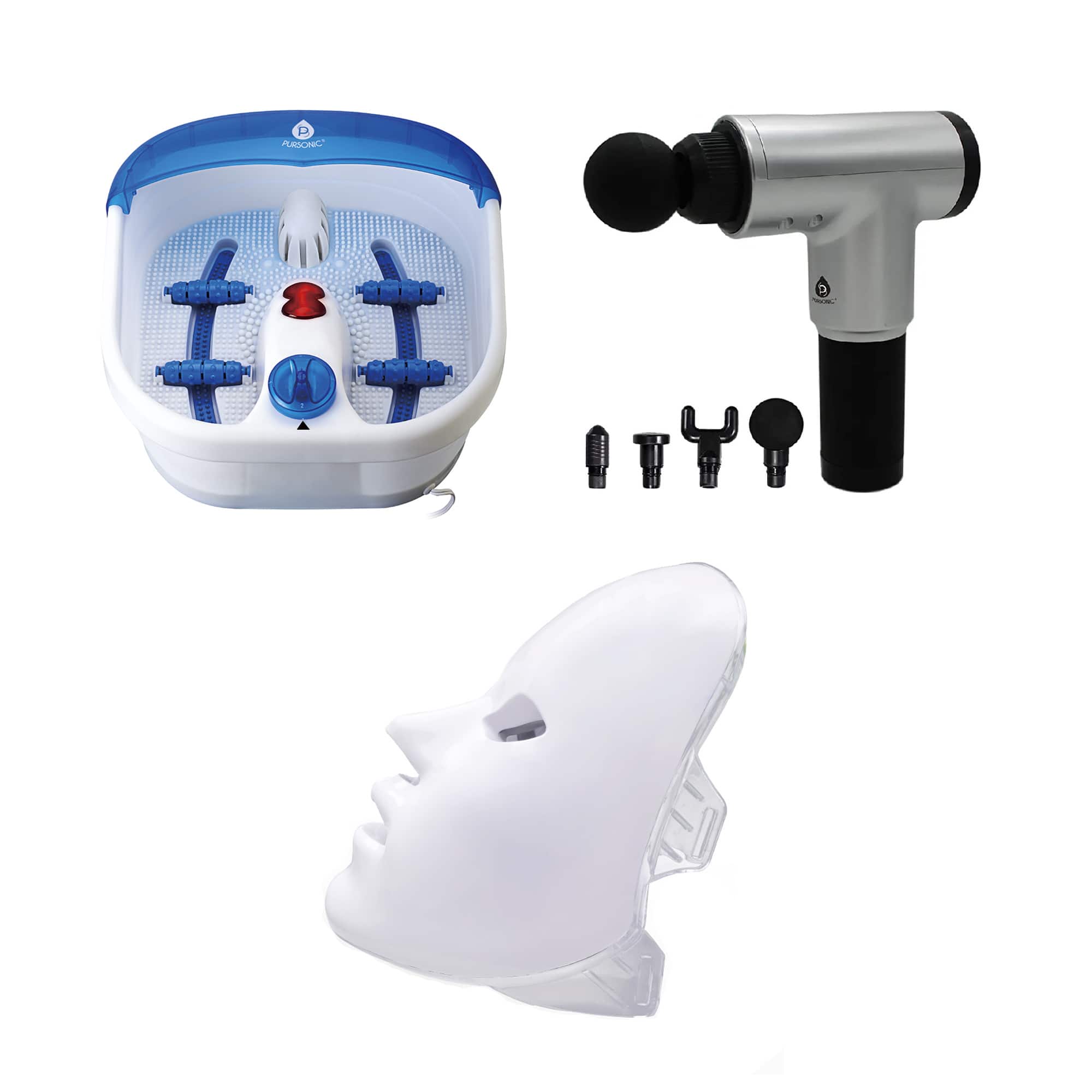 Pursonic - Total Self-Care System – Heated Foot Spa, Percussion Massage Gun & 7-Color LED Beauty Mask price history on PriceWatchPro
