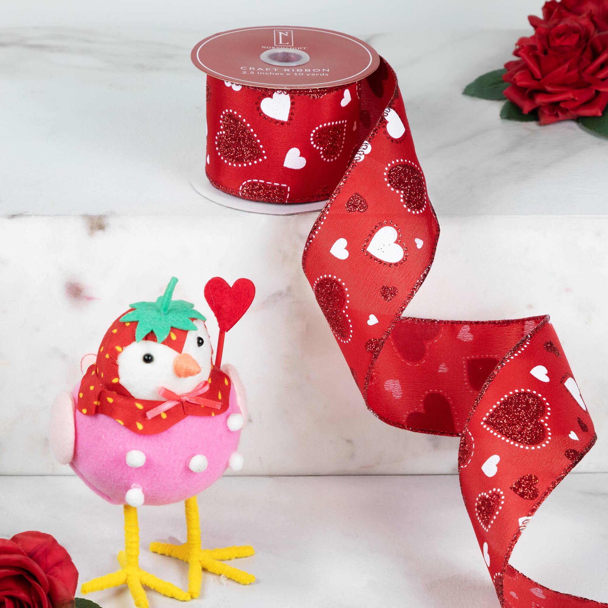 Certainly! Here is the corrected and grouped text from the image:

**On the Ribbon:**
- "CRAFT RIBBON"
- "CRAFT RIBBON"
- "CRAFT RIBBON"

**On the Label:**
- "CRAFT RIBBON"
- "CRAFT RIBBON"
- "CRAFT RIBBON"