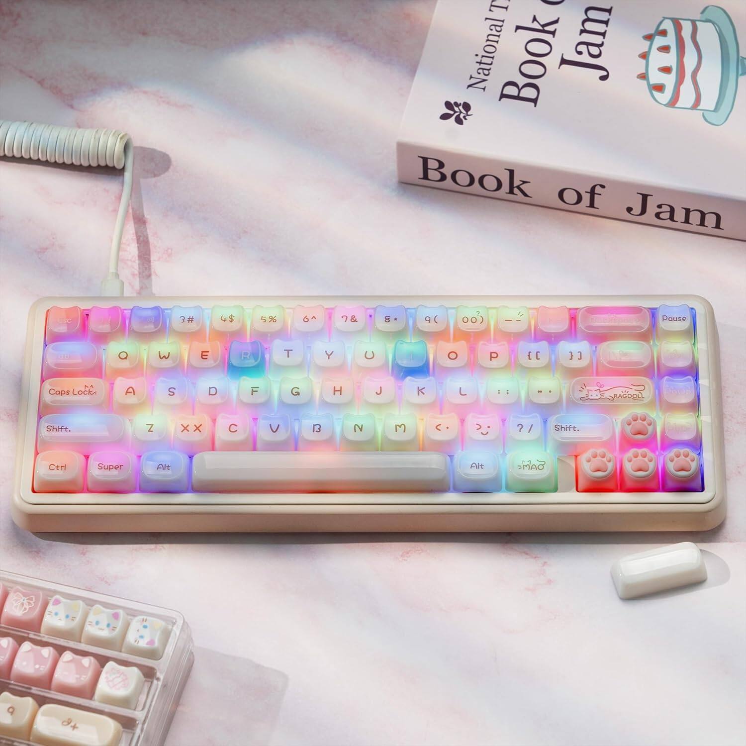 T - National Book Jam Book of Jam  
C 2# 4$ 5% 6^ 7& 8* 9( 00 1 Pause Q w E R T Y U I O P EC 33  
Cops Lock A S D F G H J K L d - . - RA0OL Shift. Z x x V 13 2 3 C ?/ / Shift.  
Ctrl Super Alt Filt MC 46 +