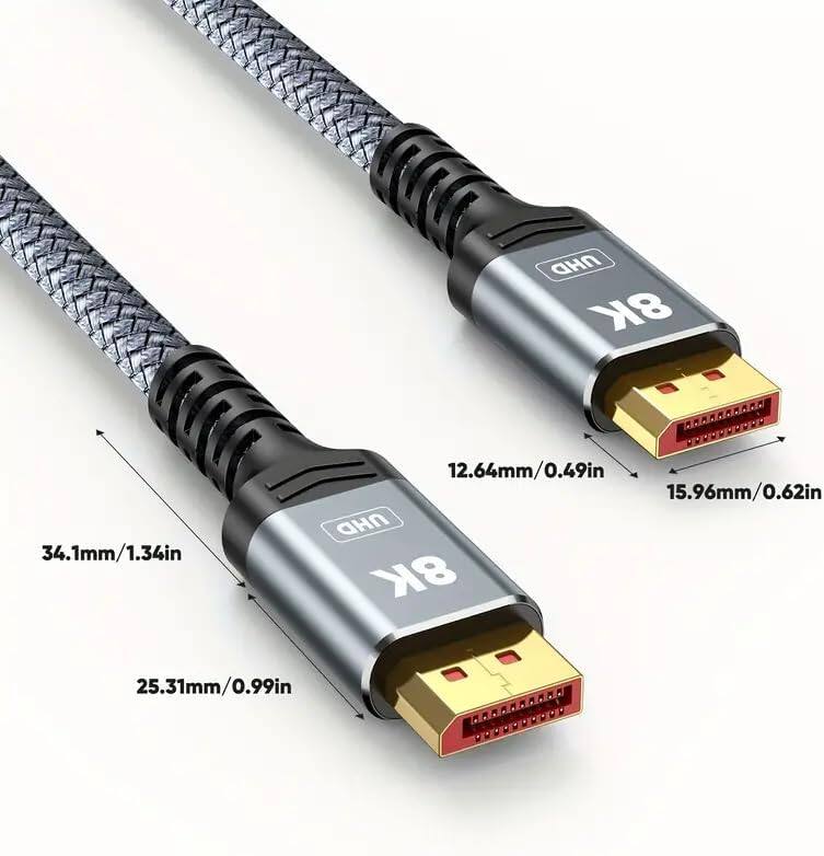 UHD 8K  
34.1mm/1.34in  
12.64mm/0.49in  
15.96mm/0.62in  
UND 8K  
25.31mm/0.99in