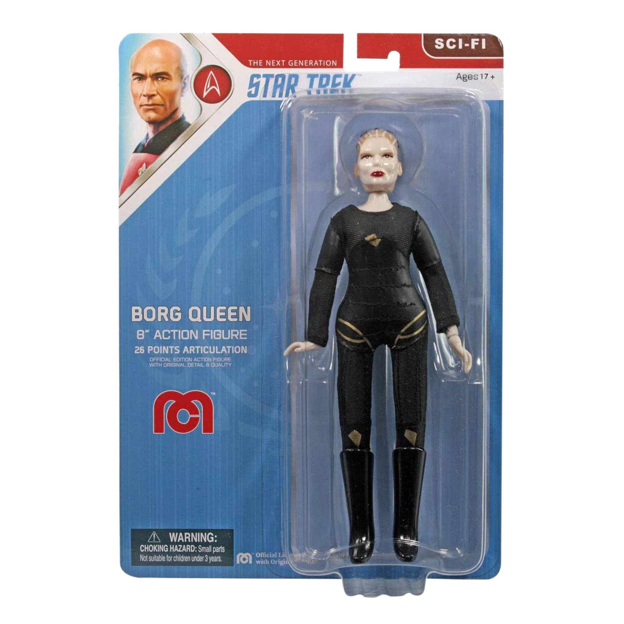 SCI-FI THE NEXT GENERATION STAR TREK  
Ages 17+  
BORG QUEEN 8" ACTION FIGURE  
26 POINTS ARTICULATION  
OFFICIAL EDITION  
ACTOR: FIONA WRIN O'HALLIGAN  
DETAIL & QUALITY  
WARNING: CHOKING HAZARD: Small parts. Not suitable for children under 3 years.  
Official L1 with Original