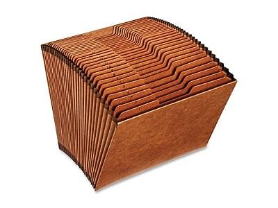 Front. Pendaflex - Heavy Duty Expanding File, 1-31 Index, Letter Size, 31-Pocket, Brown - Brown.