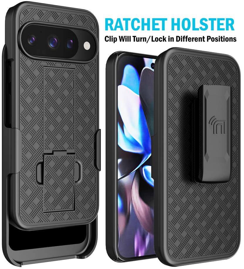 RATCHET HOLSTER  
Clip Will Turn/Lock in Different Positions