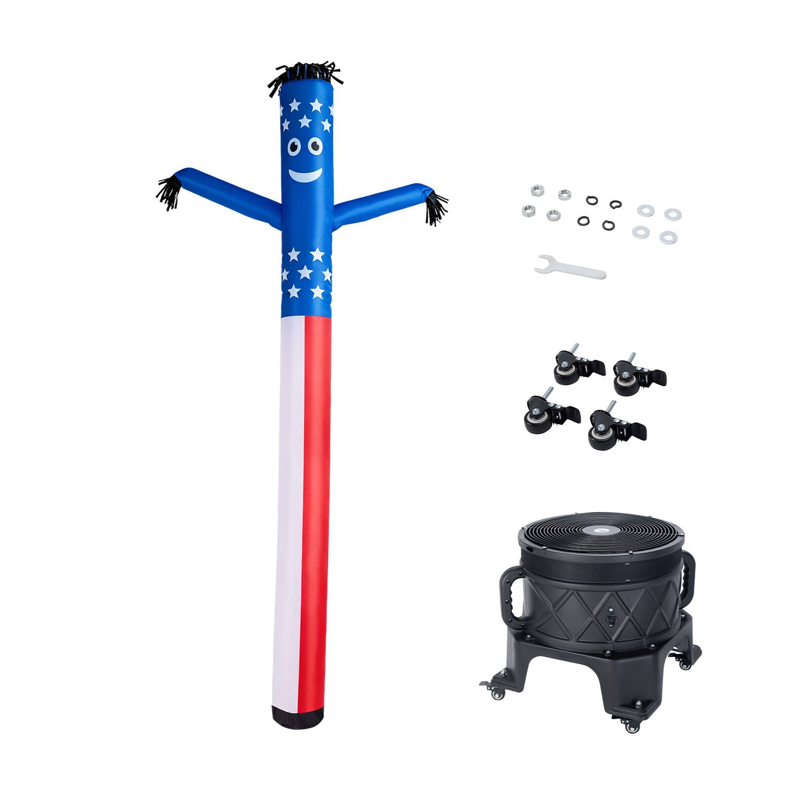 Alt View 5. VEVOR - Inflatable Tube Man with Blower, 20 ft Tall, Wacky Waving Wind Flying Inflatable Dancing Tube Guy with 1 HP IPX3 - Blue.