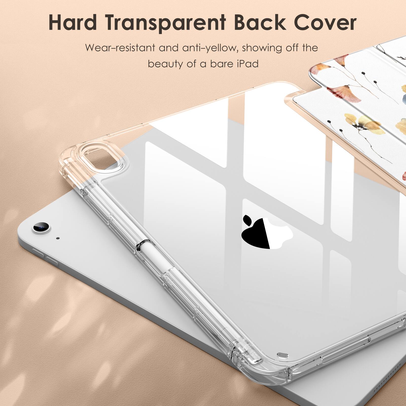 Hard Transparent Back Cover

Wear-resistant and anti-yellow, showing off the beauty of a bare iPad